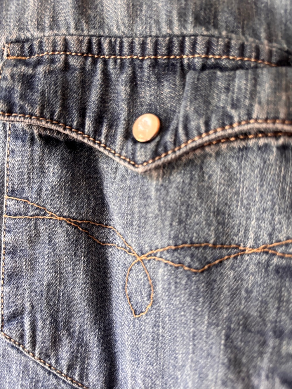 Ralph Lauren Women’s Pearl Snap Denim Western Shirt Size Large - Picture 4 of 10